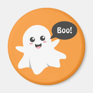 Cute Ghost that Goes Boo, Happy Halloween Magnet