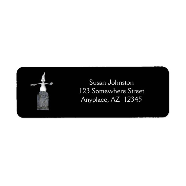 Cute Ghost Tombstone Halloween Address Return Address Label (Front)