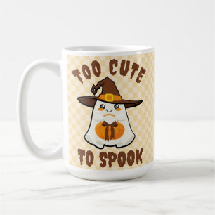 Cute Ghost Too Cute to Spook Cartoon Halloween Fun Coffee Mug