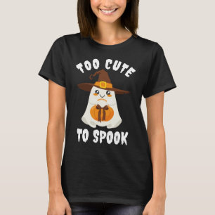 Cute Ghost Too Cute to Spook Cartoon Halloween Fun T-Shirt