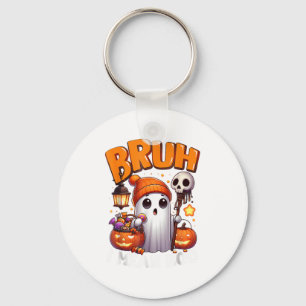 Cute Ghost Trick Or Treat Candy Bruh Ghost Hallowe Key Ring