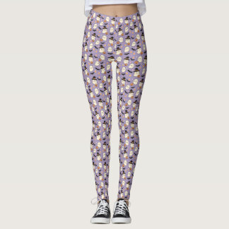 Cute Ghost Trick-or-Treat Halloween Leggings