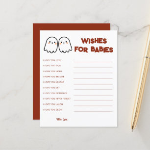 Cute Ghost Twins Baby Shower Baby Wishes Game