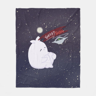 Cute Ghost & UFO Fleece Blanket