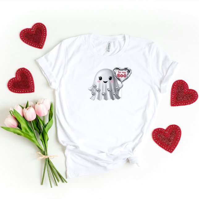 Cute Ghost Valentine's Tee Pattern (Be My Boo Custom Valentine's Day T-Shirt)