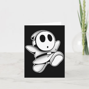 Cute Ghost Wearing Mask Spooky Blackwork  Card