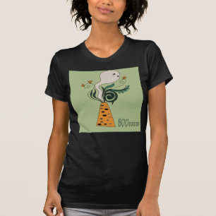 Cute Ghost Whisp Floral Vase Halloween T-Shirt