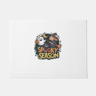 Cute Ghost Witch Black Cat Halloween Boo Ghost Spo Doormat
