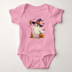 Cute Ghost Witch Halloween Baby Bodysuit