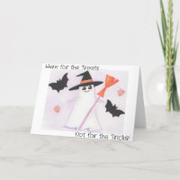 Cute Ghost with bats and candy