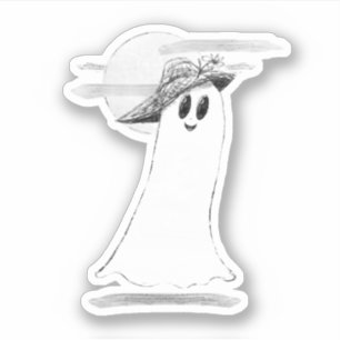 Cute Ghost With Bonnet Halloween