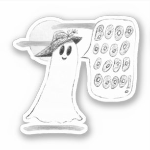 Cute Ghost With Bonnet Halloween