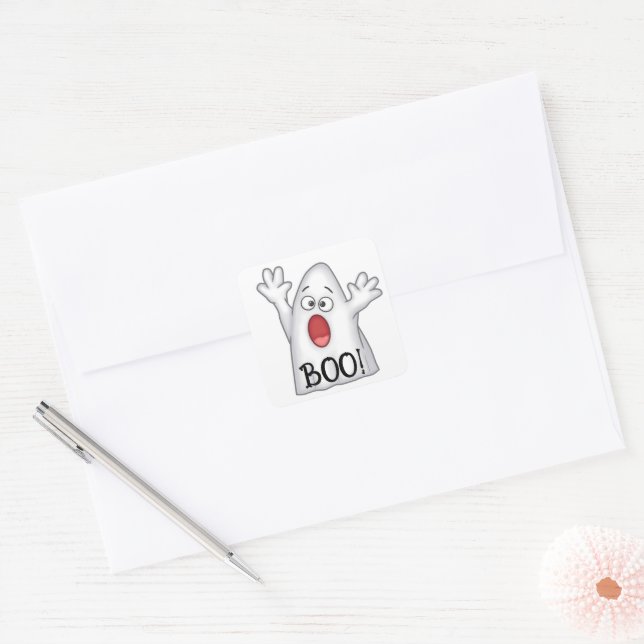 Cute Ghost with Boo Envelope Seals  (Envelope)
