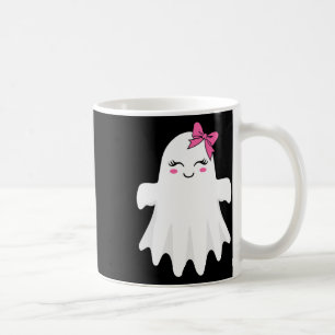 Cute Ghost With Bow Boo Halloween Costume For Girl Coffee Mug