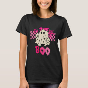 Cute Ghost With Bow Boo Halloween For Girls Kids T T-Shirt