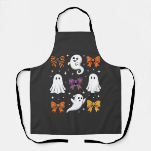 Cute Ghost with Bows Halloween Design_1 Apron