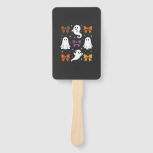 Cute Ghost with Bows Halloween Design_1 Hand Fan