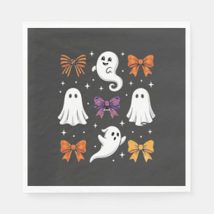 Cute Ghost with Bows Halloween Design_1 Napkin