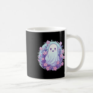 Cute Ghost With Flowers I Kids Ghost Coffee Mug