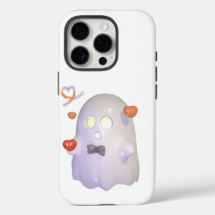 Cute Ghost with Hearts 3D Illustration iPhone 16 Pro Case