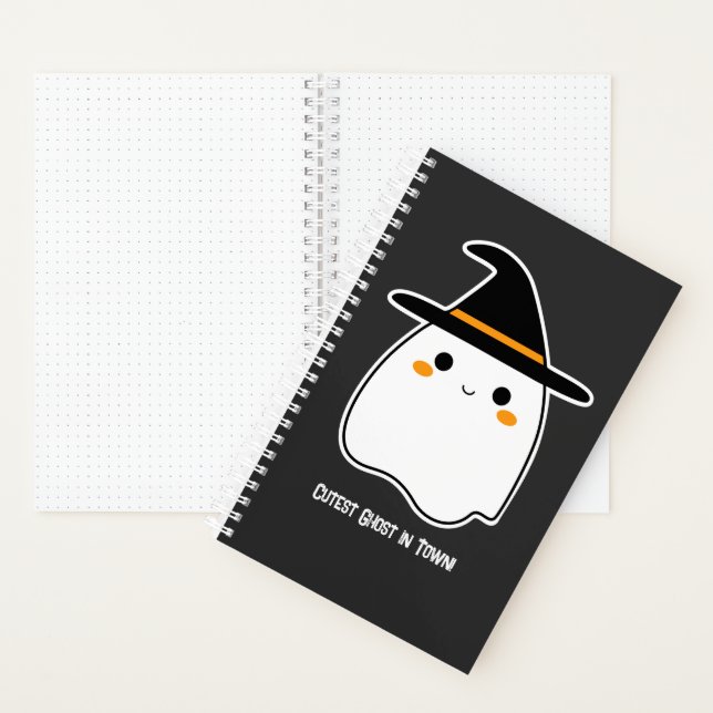 Cute Ghost with Personalised Image and Text Notebook (Inside)