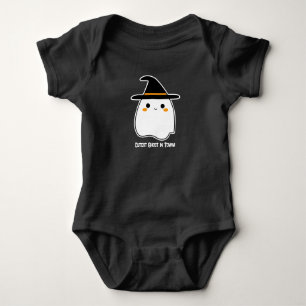Cute Ghost with Personalised Text Baby Bodysuit