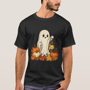 Cute Ghost with Pumpkins Halloween Design T-Shirt