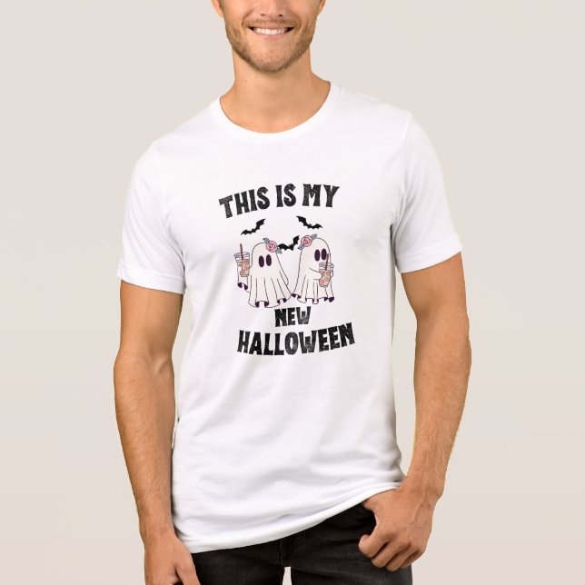 Cute Ghosted style holiday t-shirt. Tri-Blend Shirt (Front)