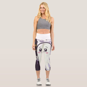 Cute Ghostly Poster with a Playful Twist Capri Leggings