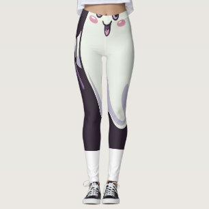 Cute Ghostly Poster with a Playful Twist Leggings