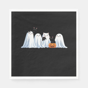 Cute Ghosts and Black Cats Halloween – Spooky Seas Napkin
