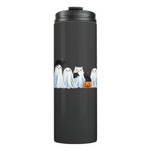 Cute Ghosts and Black Cats Halloween � Spooky Seas Thermal Tumbler