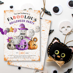 Cute Ghosts and pumpkins BOO Halloween party  Invitation