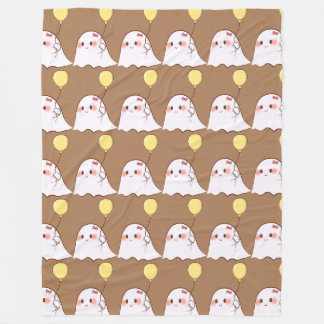 Cute Ghosts Balloons Pattern Fleece Blanket