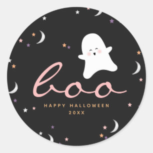 Cute Ghosts Boo Halloween Classic Round Sticker
