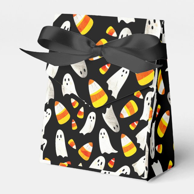 Cute Ghosts & Candy Corn Halloween Favour Box (Front Side)