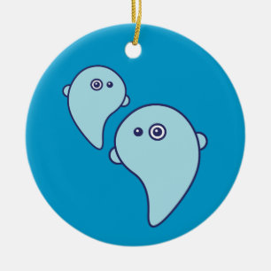 Cute Ghosts Ceramic Tree Decoration