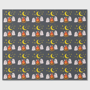 Cute ghosts friends for Halloween  Wrapping Paper