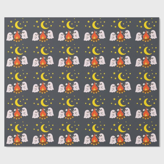 Cute ghosts friends for Halloween  Wrapping Paper (Flat)