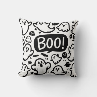 Cute Ghosts Halloween Boo Design Cushion