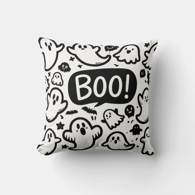 Cute Ghosts Halloween Boo Design Cushion (Front)