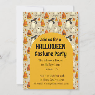 Cute Ghosts Halloween Costume Party Invitation