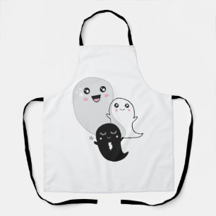 cute ghosts halloween kawaii apron
