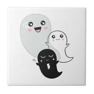 cute ghosts halloween kawaii ceramic tile