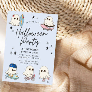  Cute Ghosts Halloween Party Invitation