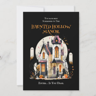 Cute Ghosts Haunted Hollow Manor Halloween Party  Invitation