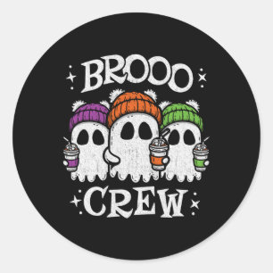 Cute Ghosts Ice Coffee - Halloween Ghost Coffee - Classic Round Sticker