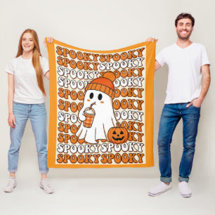 Cute Ghosts in the  Halloween  Fleece Blanket