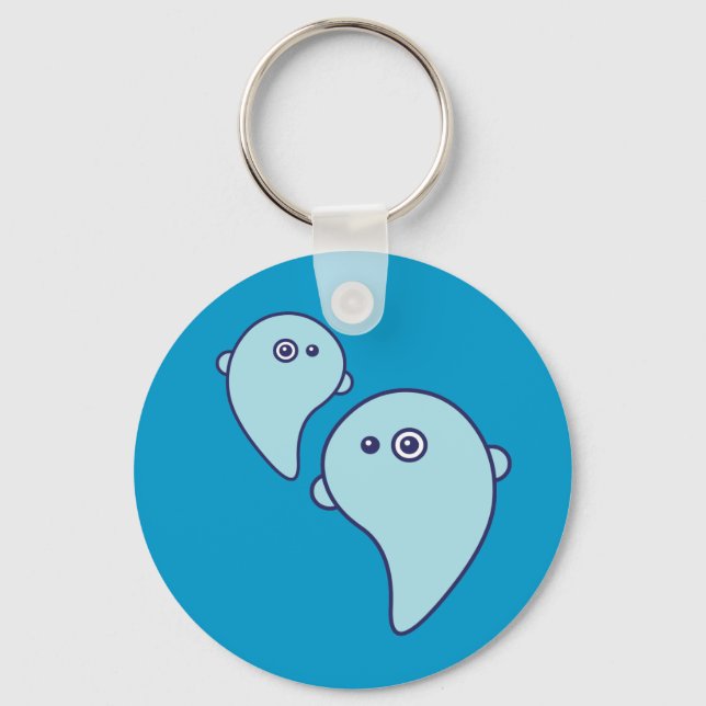 Cute Ghosts Key Ring (Front)