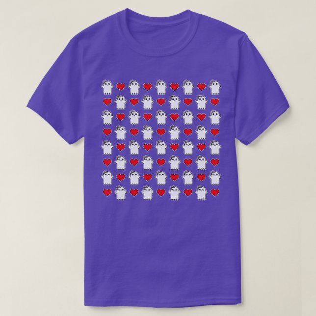 Cute Ghosts Pattern T-Shirt (Design Front)